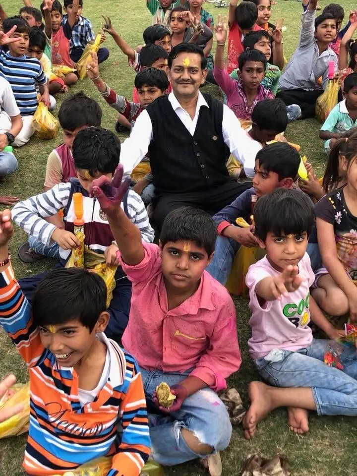 Among children at a community event